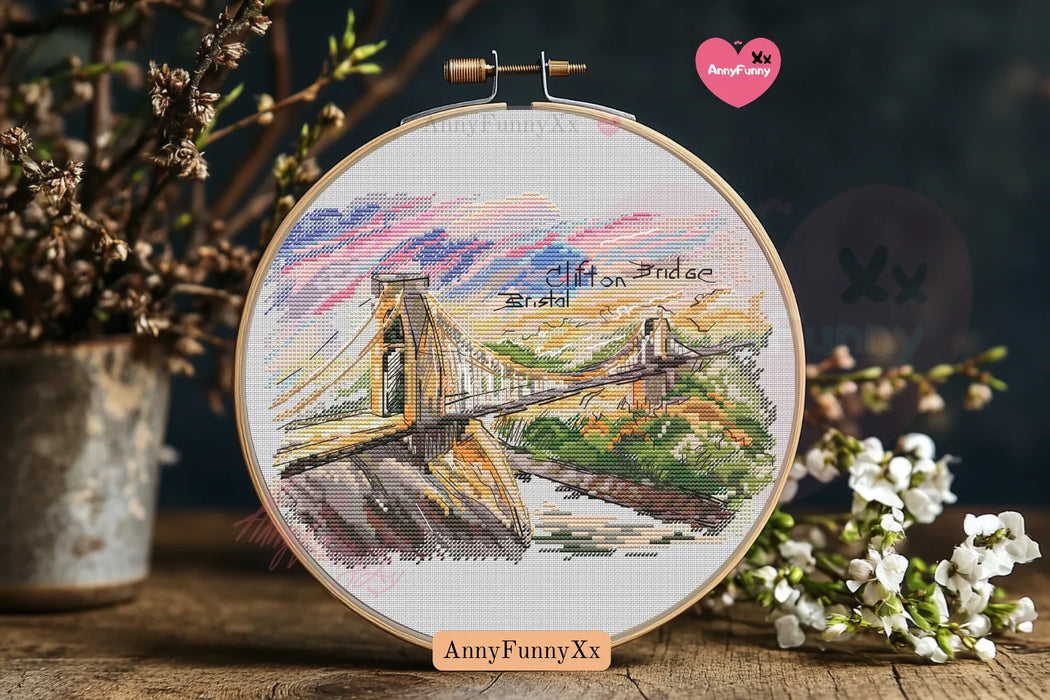 Clifton Suspension Bridge - PDF Cross Stitch Pattern