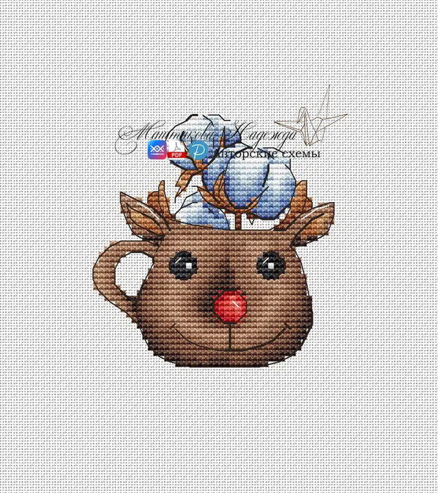 Seasonal cups - PDF Cross Stitch Pattern