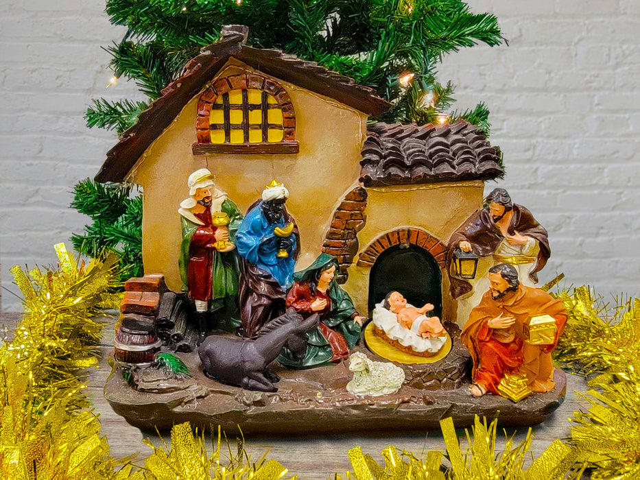 Christmas Village with LED Lights. Holy Family Scene F07M4-1-H530