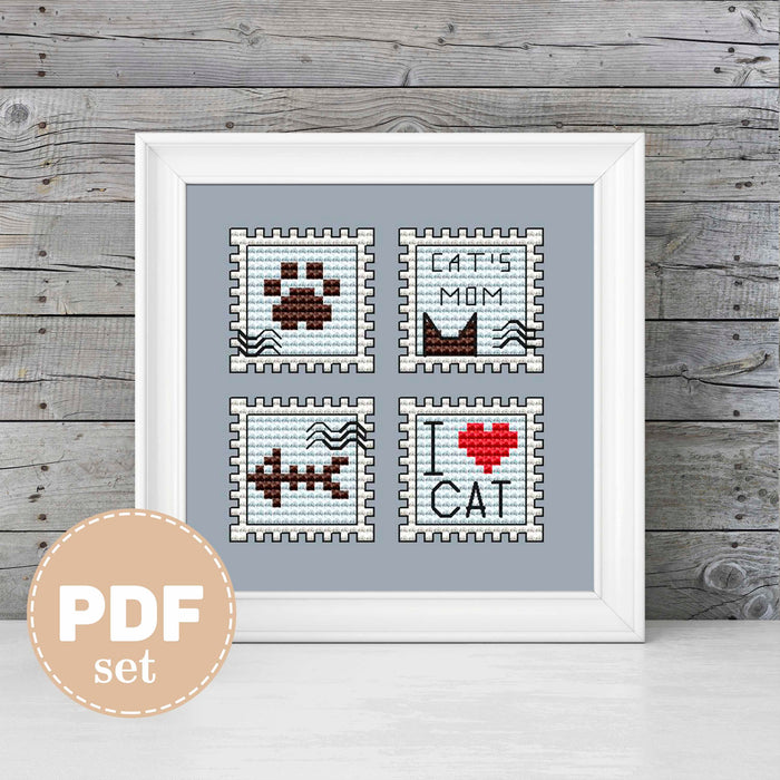 i love cat - PDF Cross Stitch Pattern