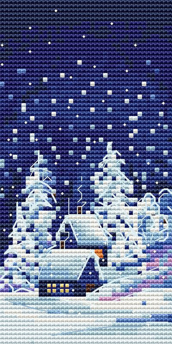 Frosty Night. Side 1 - PDF Cross Stitch Pattern