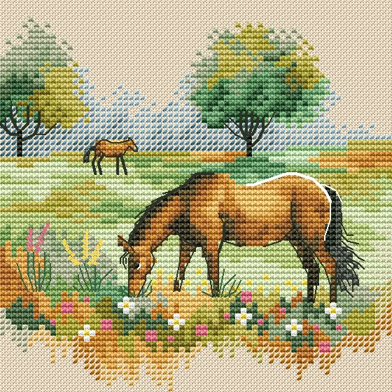 Rural landscape 4 - PDF Cross Stitch Pattern