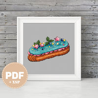 Eclair with Mint Cream - PDF Cross Stitch Pattern