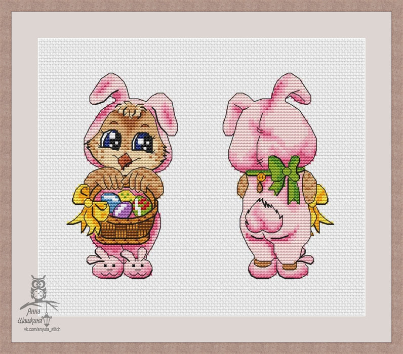 I'm a Bunny (pink) - PDF Cross Stitch Pattern