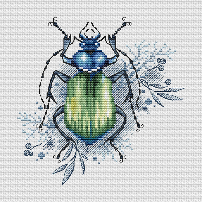 Green beetle - PDF Cross Stitch Pattern