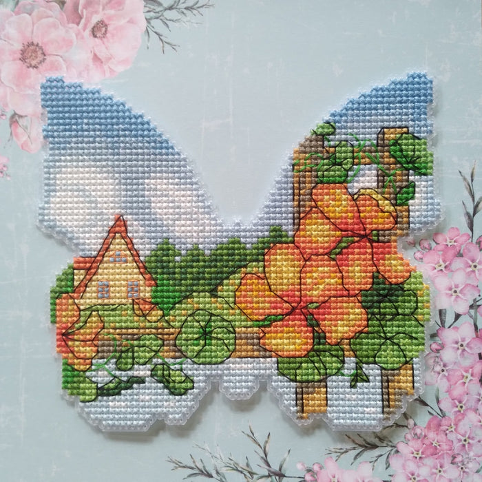 Butterfly. A Home in Nasturtiums - PDF Cross Stitch Pattern