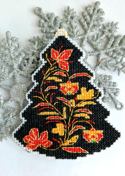 Christmas tree. Khokhloma Black - PDF Cross Stitch Pattern