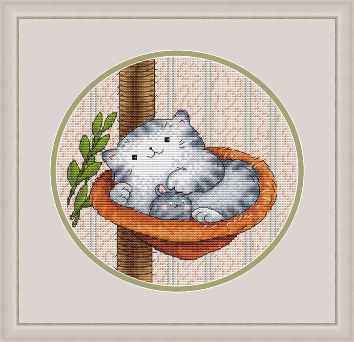 Cat in a hammock - PDF Cross Stitch Pattern