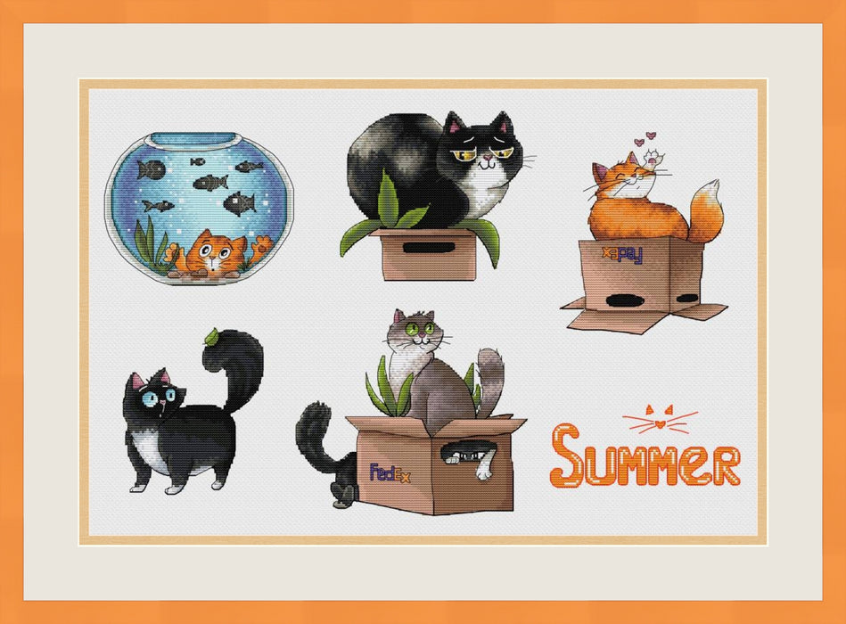 Cats. Summer - PDF Cross Stitch Pattern