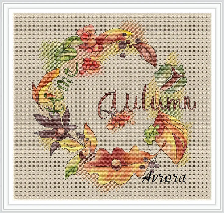 Autumn Wreath - PDF Cross Stitch Pattern