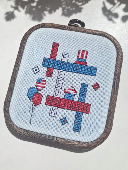 4th of July crossword - PDF Cross Stitch Pattern