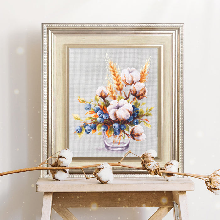 Blooming Cotton and Blueberry 510-226 Counted Cross-Stitch Kit