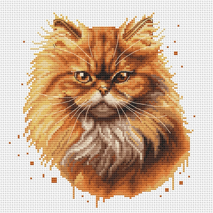 Watercolor Persian Cat - PDF Cross Stitch Pattern