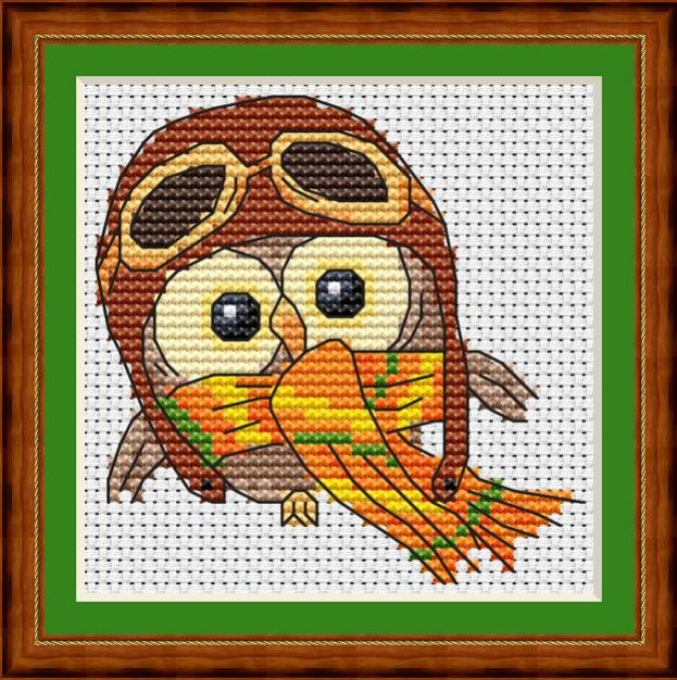 Owl pilot - PDF Cross Stitch Pattern