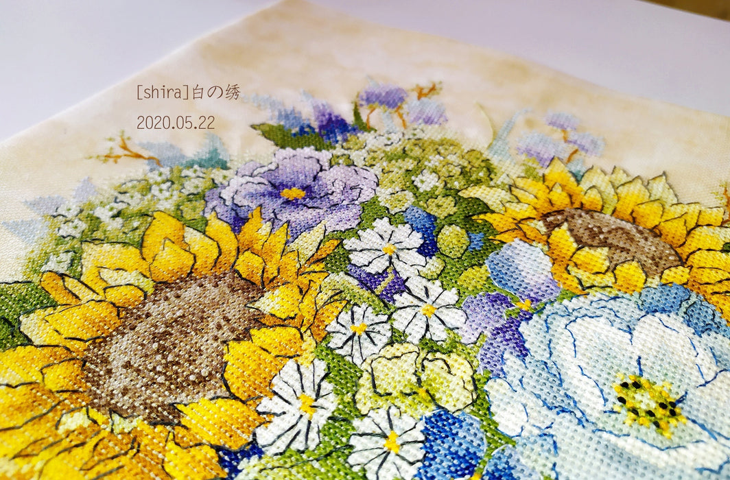 Bouquet with sunflowers - PDF Cross Stitch Pattern