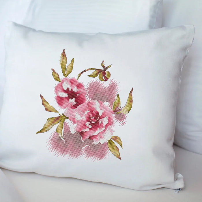 Silk Peony-l - PDF Cross Stitch Pattern