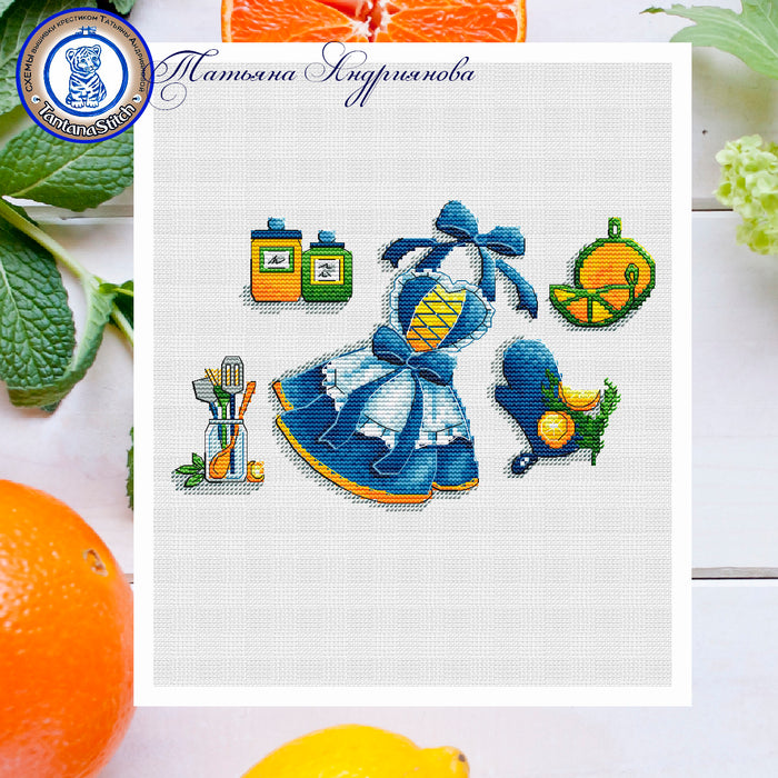 Fresh citrus fruit "5 element" - PDF Cross Stitch Pattern