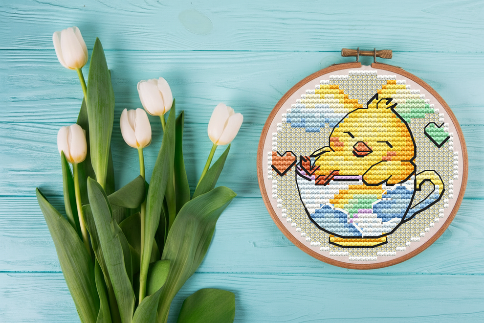 Chicken in a Mug - PDF Cross Stitch Pattern – Wizardi