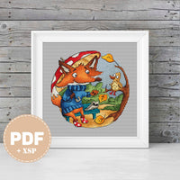 On the Bench - PDF Cross Stitch Pattern