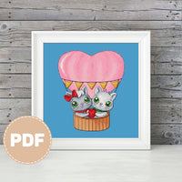 On the Air Balloon - PDF Cross Stitch Pattern