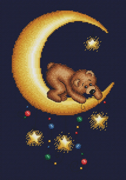 Bear on the moon - PDF Cross Stitch Pattern