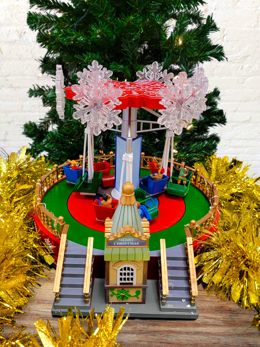 Christmas Carousel Decoration. Animated Christmas Village F07M4-14-W205