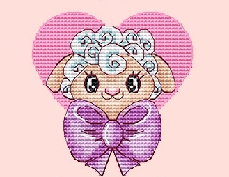 Heart Zoo. Lamb - PDF Cross Stitch Pattern