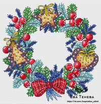 Wreath with Cookies - PDF Cross Stitch Pattern