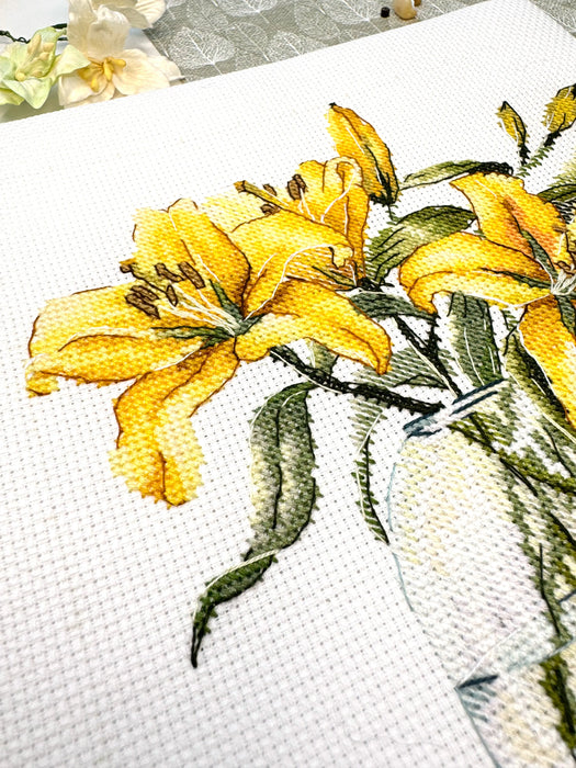 Yellow Lilies - PDF Cross Stitch Pattern