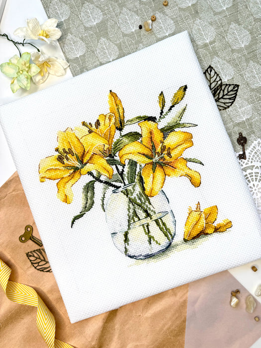 Yellow Lilies - PDF Cross Stitch Pattern