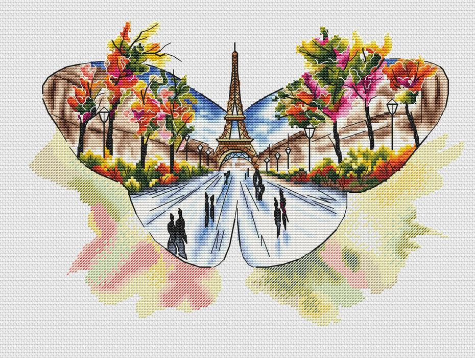 Wings of the World-Paris - PDF Cross Stitch Pattern