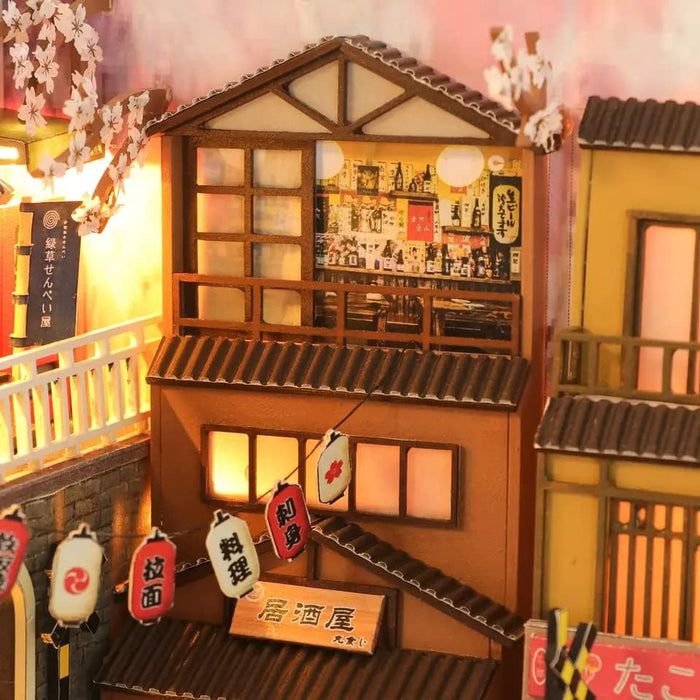 Book Nook Wizardi Miniature - Sakura-Inspired Roombox Kit