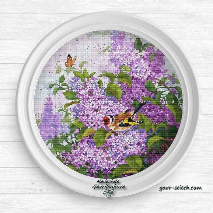 Lilac garden - PDF Cross Stitch Pattern