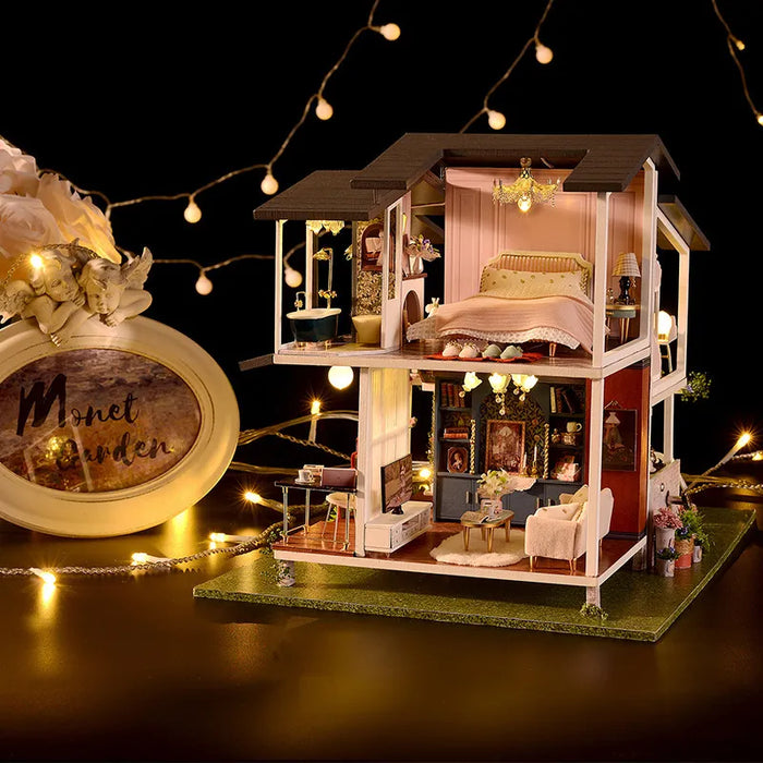 Miniature Wizardi Roombox Kit - Villa Monet's Garden. Dollhouse Kit