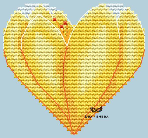 Valentines. Yellow crocuses - PDF Cross Stitch Pattern