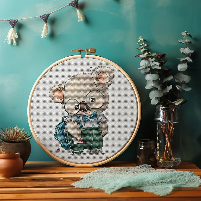 Shy Koala Student - PDF Cross Stitch Pattern