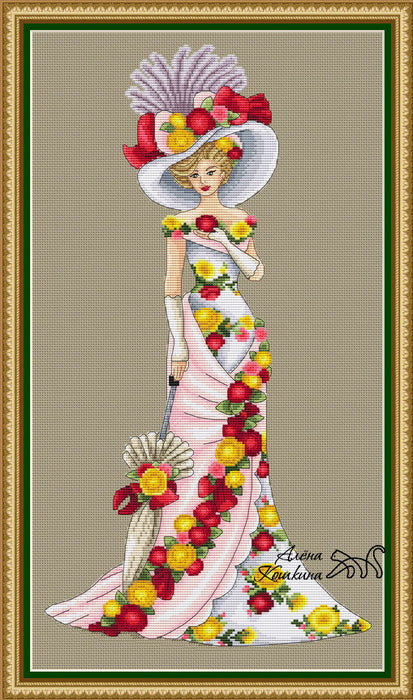 Lady in White - PDF Cross Stitch Pattern