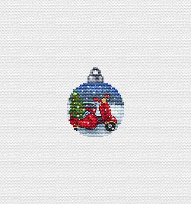 Christmas Ball. Moped - PDF Cross Stitch Pattern