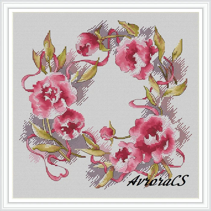 Silk Peony 3 - PDF Cross Stitch Pattern