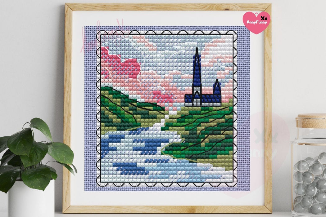 Stamp. Castle - PDF Cross Stitch Pattern