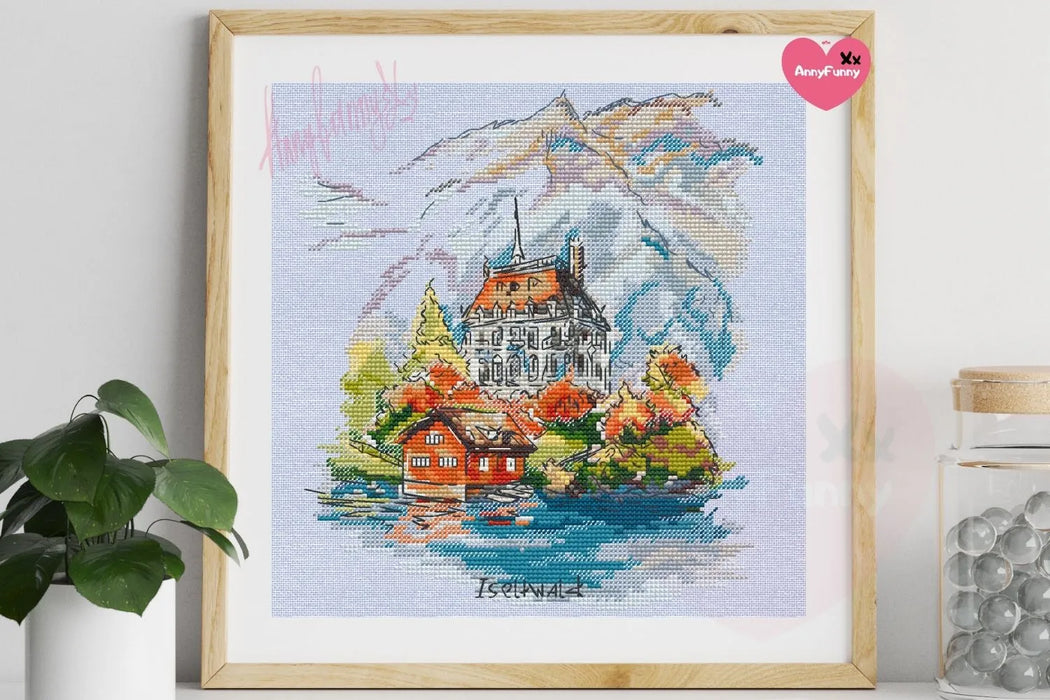 Iseltwald Castle - PDF Cross Stitch Pattern