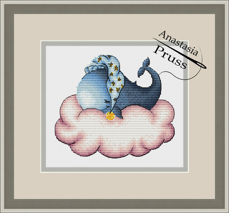 Cute whale - PDF Cross Stitch Pattern