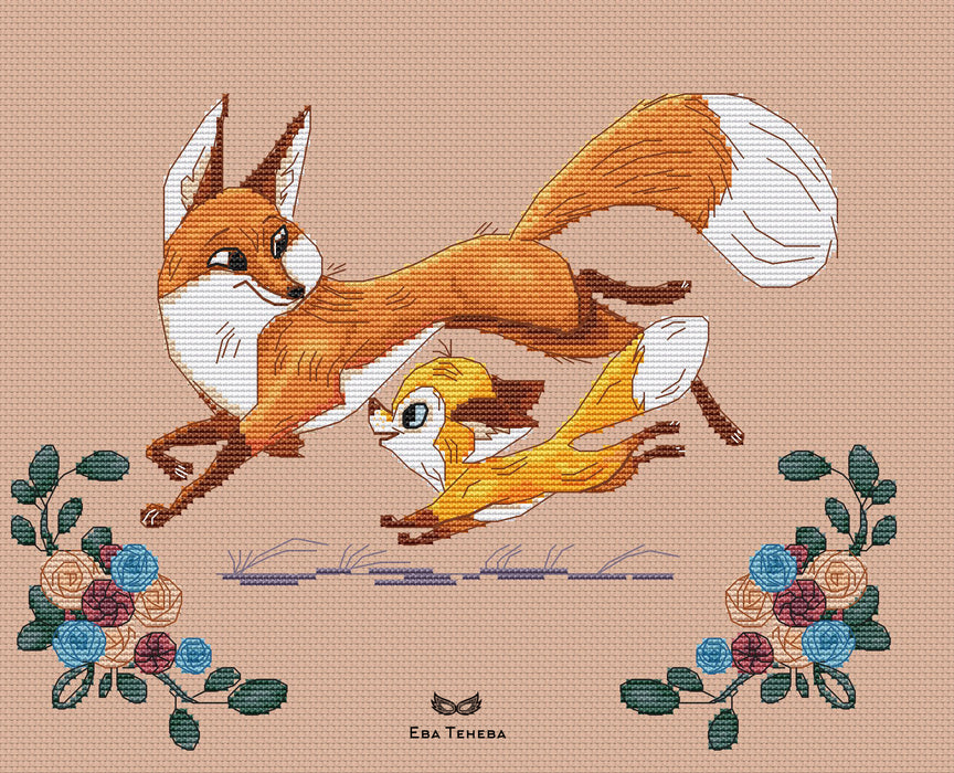 Foxes - PDF Cross Stitch Pattern