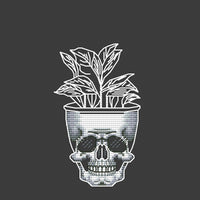 Skull Planter - PDF Cross Stitch Pattern