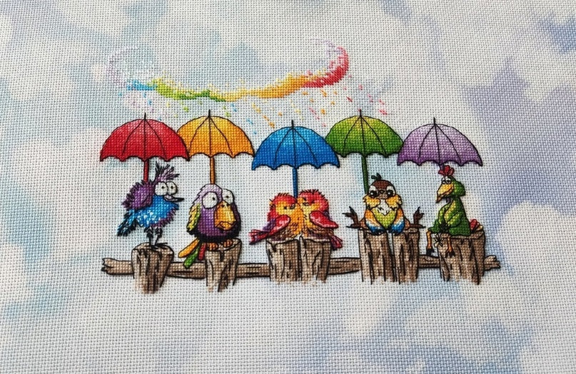 Rainbow Rain - PDF Cross Stitch Pattern