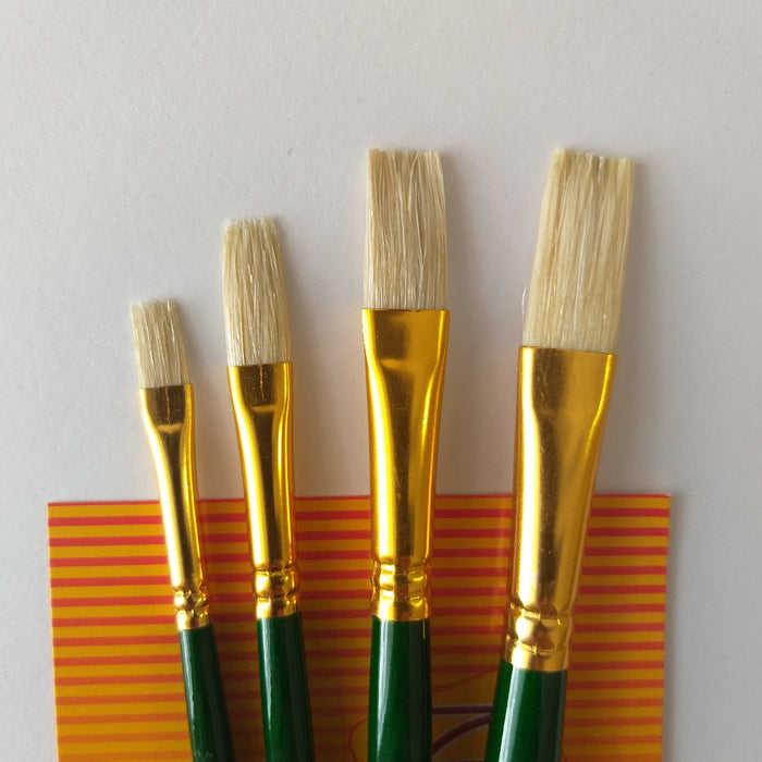 Kolos Set of paint brushes 7066. Bristle Flat. 4pc.