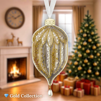 Cross-stitch kits on a plastic base Christmas Ornament - Golden Acorn FLX-134
