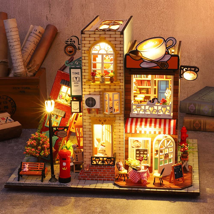 Miniature Wizardi Roombox Kit - Shopping Street Dollhouse Kit