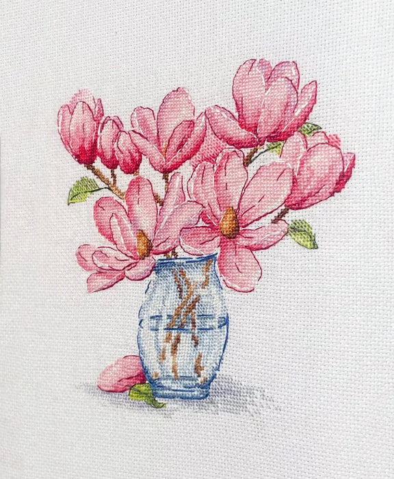 Magnolia in Vase - PDF Cross Stitch Pattern