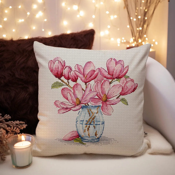 Magnolia in Vase - PDF Cross Stitch Pattern